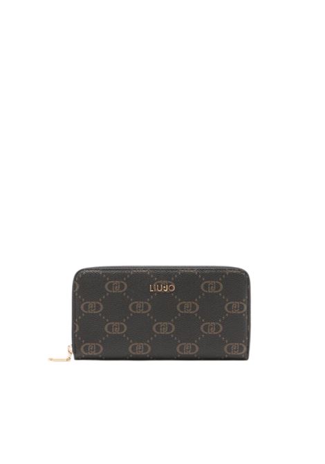 Portafoglio grande zip around con logo Liu Jo | AF5170E066822222